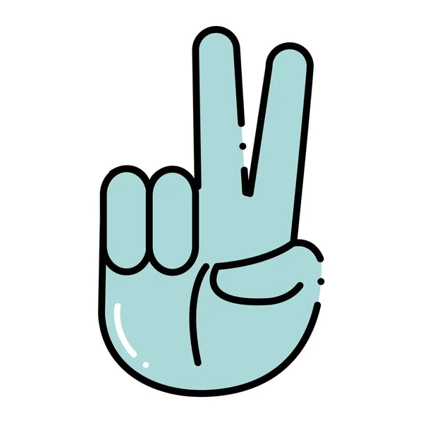 Color emoji mano paz y amor gesto expresión — Vector de stock