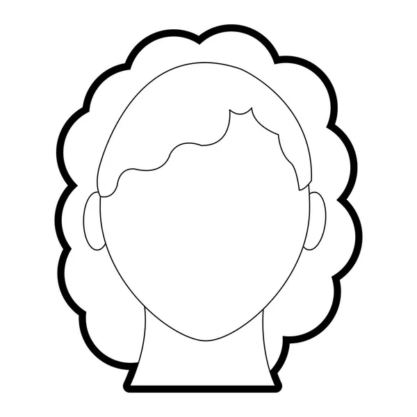 概述用户妇女头与不露面和发型 — 图库矢量图片