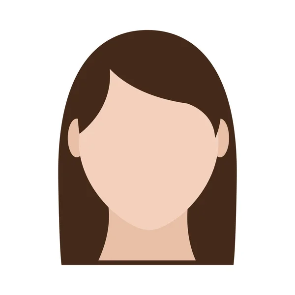 Avatar tête femme avec coiffure et sans visage — Image vectorielle