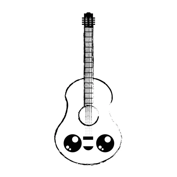 Gitar Musik Instrumen Dan Tema Suara Desainnya Terisolasi Vektor Ilustrasi - Stok Vektor