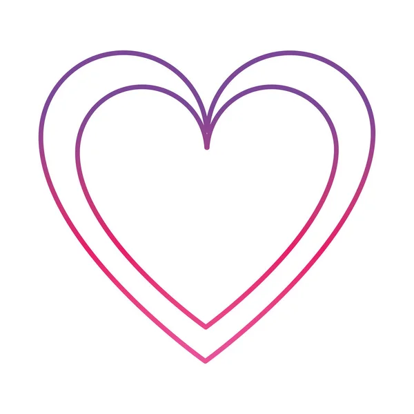 Degradierte Linie Herz Liebe Symbol der Leidenschaft Design — Stockvektor