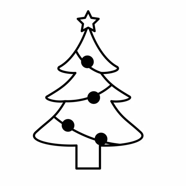 Icône Sapin Joyeux Noël Thème Saison Conception Isolée Illustration Vectorielle — Image vectorielle