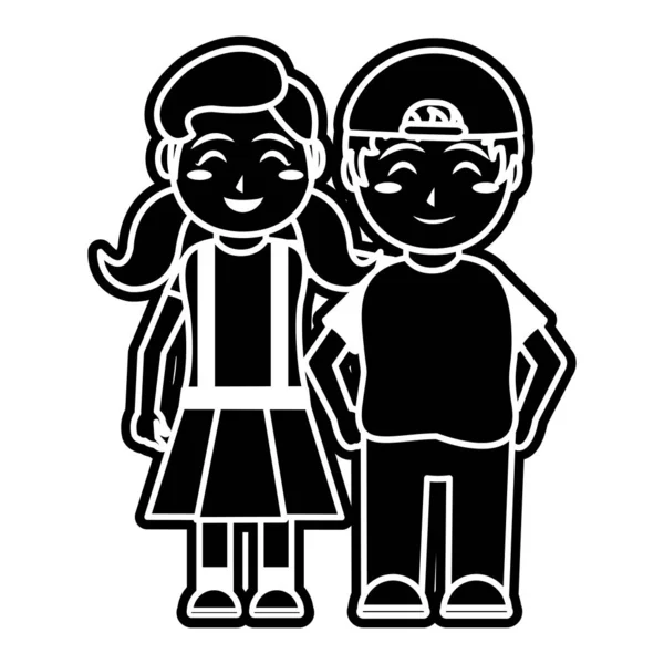女の子と男の子の漫画デザイン — ストックベクタ