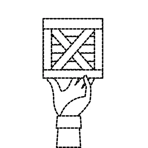 Box Und Hand Der Lieferung Versand Und Logistik Thema Isoliert — Stockvektor