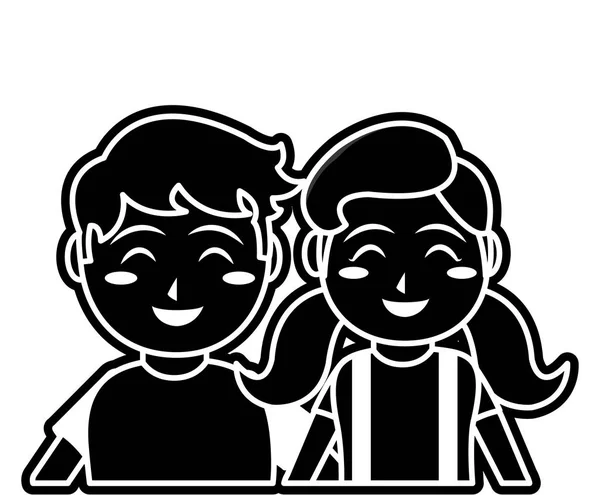 Menina e menino desenho animado —  Vetores de Stock