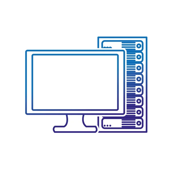 Ordenador Dispositivo Gadget Tecnología Tema Diseño Aislado Ilustración Vectorial — Archivo Imágenes Vectoriales