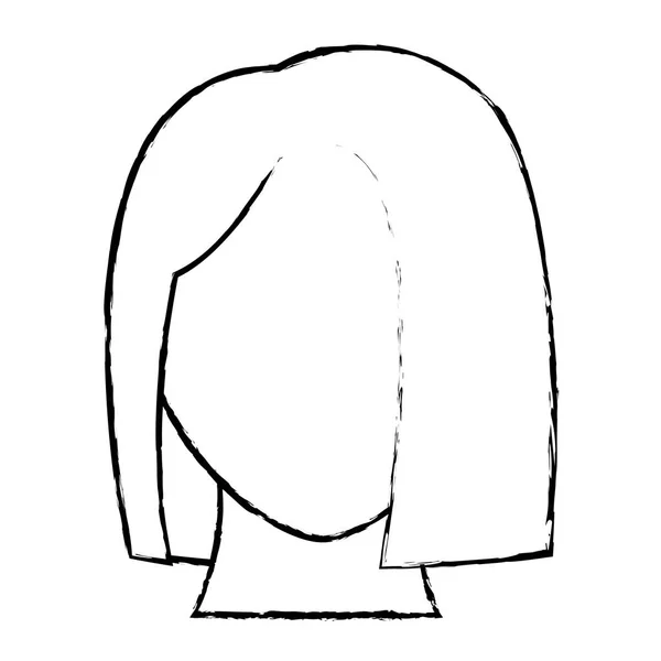 Grunge avatar woman head with default face — Stock Vector