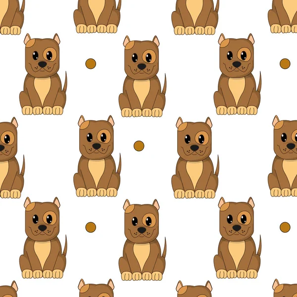 Cão feliz bonito personagem animal fundo — Vetor de Stock