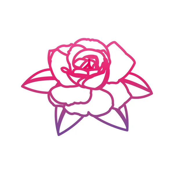 Abgebaut Linie schöne Natur Rose mit Blütenblättern Design — Stockvektor