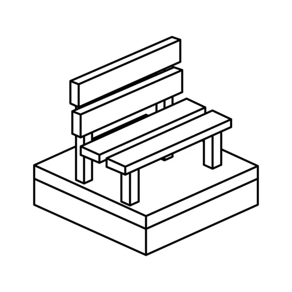 Conception de banc isométrique — Image vectorielle