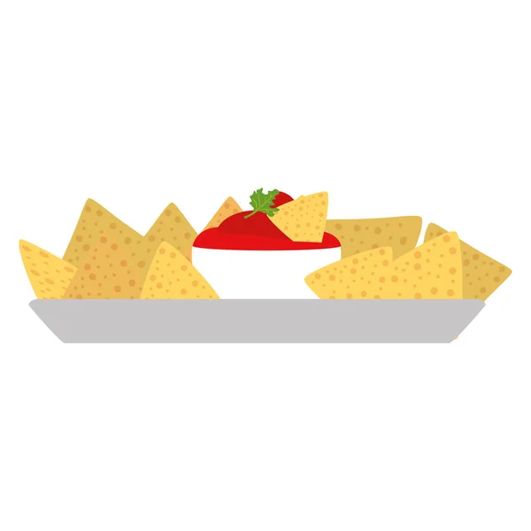 Diseño de nachos aislados — Vector de stock