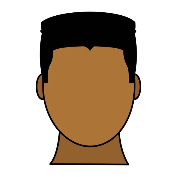 Ligne couleur avatar homme tête avec coiffure et sans visage — Image vectorielle