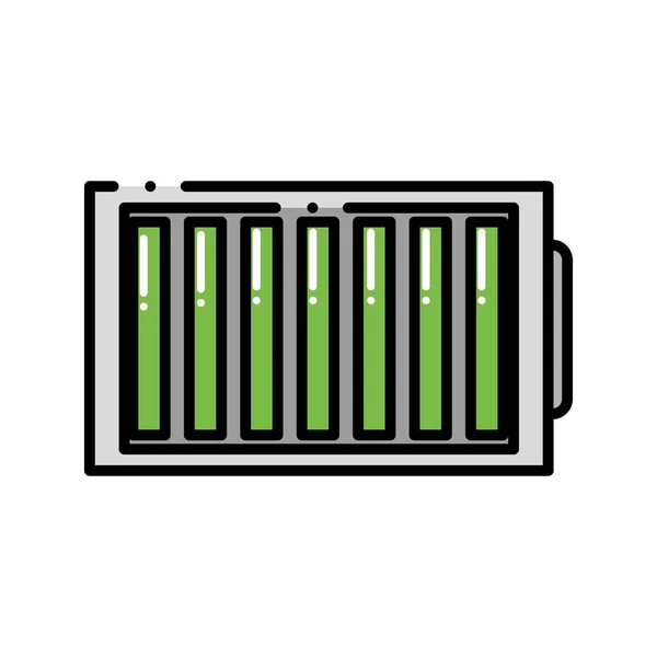 Tecnología de alimentación de batería de línea discontinua con carga de nivel — Archivo Imágenes Vectoriales