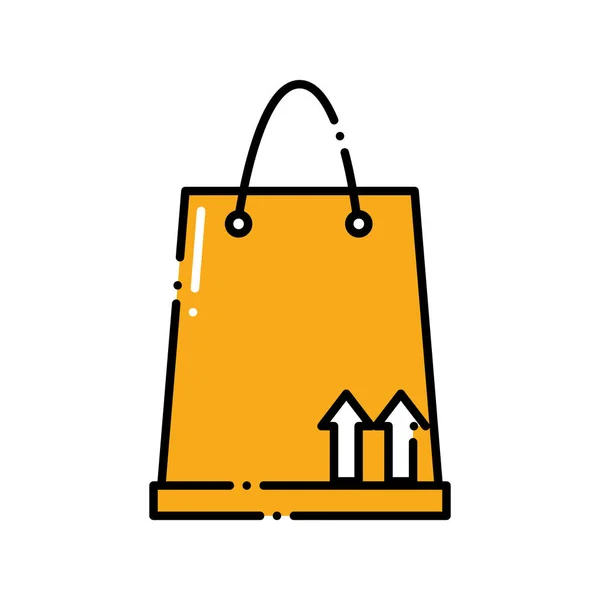 購入する破線ショッピング バッグ オブジェクトの市場 — ストックベクタ