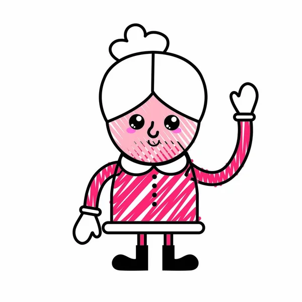 Santas Ícone Esposa Feliz Natal Tema Temporada Design Isolado Ilustração —  Vetores de Stock