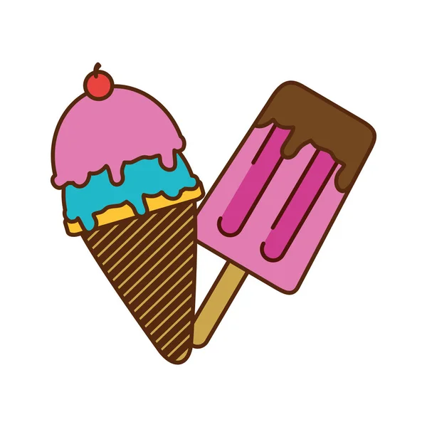 Diseño de helado aislado — Vector de stock