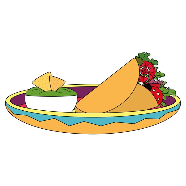 Desain burrito terisolasi - Stok Vektor
