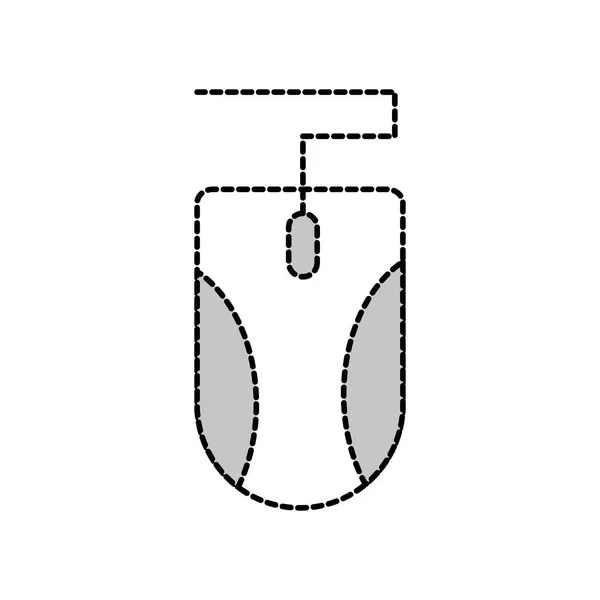 Tecnologia punteggiata oggetto mouse forma che utilizzano con il computer — Vettoriale Stock