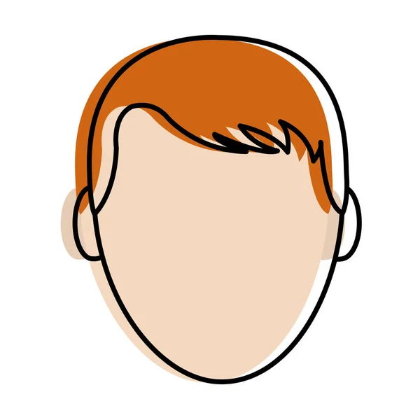 Cabeza de hombre avatar colorido con la cara y el peinado por defecto — Vector de stock