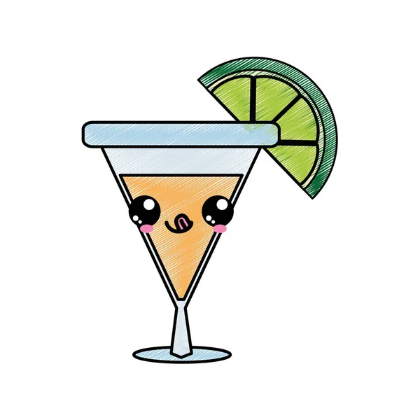 Κοκτέιλ Από Αλκοόλ Ποτό Και Γυαλί Θέμα Απομονωμένες Σχεδιασμό Εικονογράφηση — Διανυσματικό Αρχείο