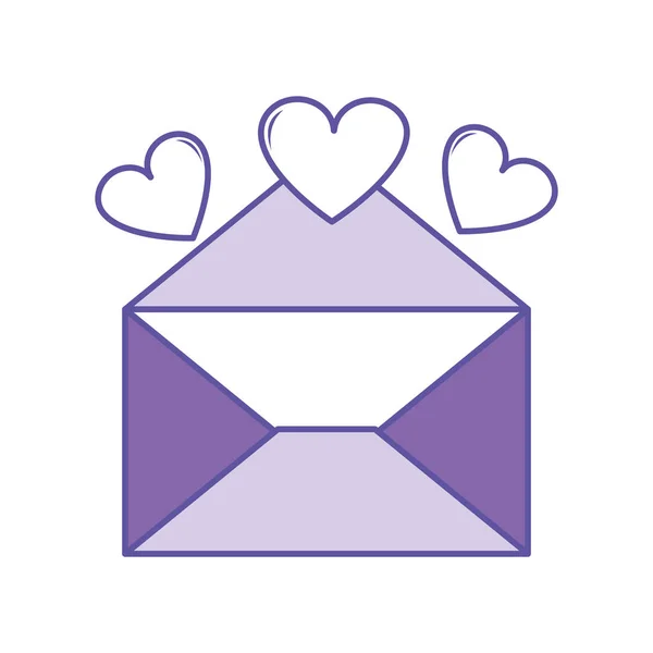 Duo γράμμα ανοιχτό φύλλο χρώμα με σχέδιο καρδιές — Διανυσματικό Αρχείο