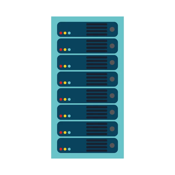 Web Hosting Data Center Tema Base Design Isolato Illustrazione Vettoriale — Vettoriale Stock