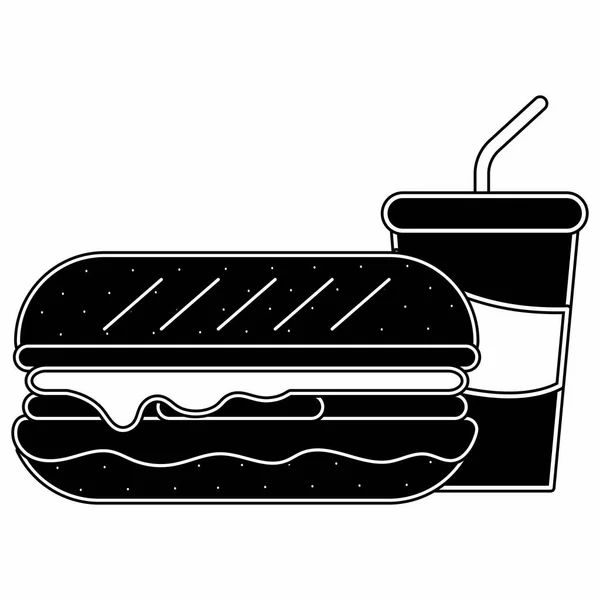 Design de sanduíche isolado — Vetor de Stock