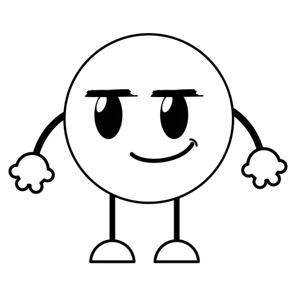 Ligne voyou emoji expression avec bras et jambes — Image vectorielle
