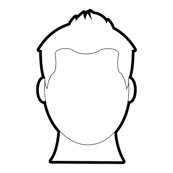 Outline avatar man with faceless and hairstyle design — Stock Vector