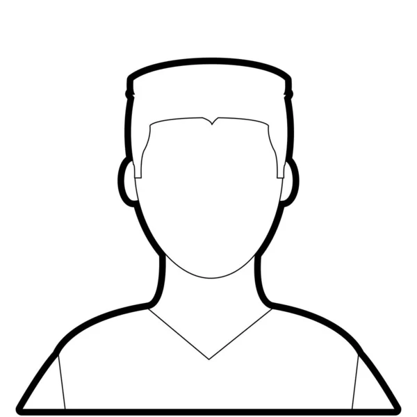 Outline avatar man with shirt and default face — Stock Vector