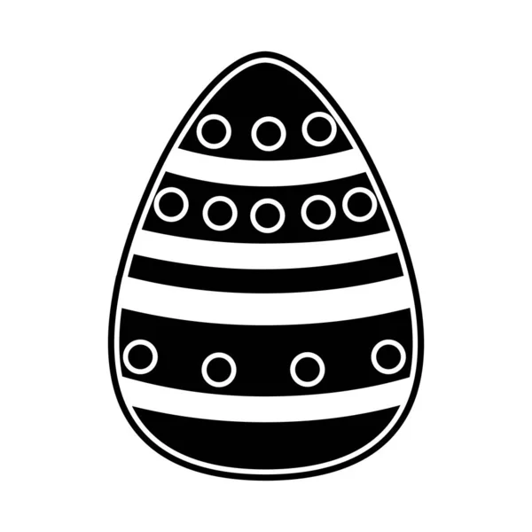 Silhouette ägg påsk med punkter och siffror dekoration — Stock vektor