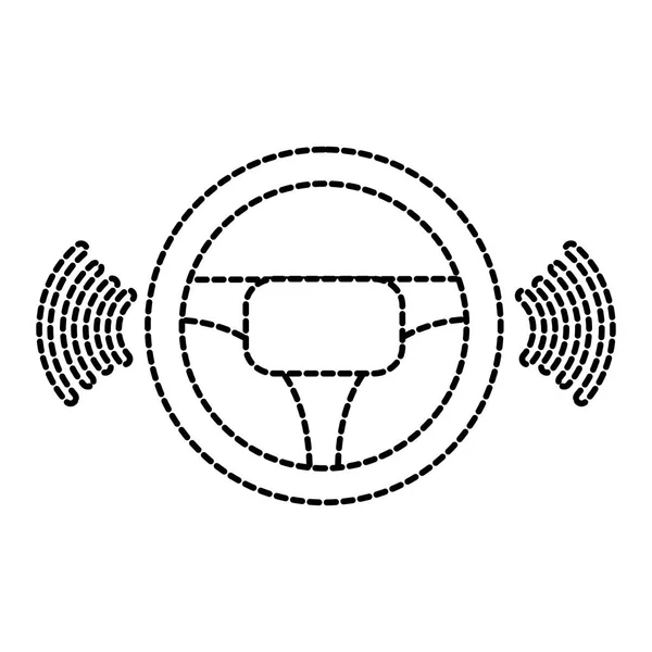 Decimale vorm auto stuurwiel ito stationspictogram — Stockvector