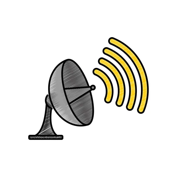 Antenne Van Signaal Uitzend Internet Geïsoleerde Themaontwerp Vectorillustratie — Stockvector