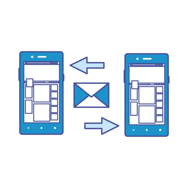 Smartphone Dispositivo Gadget Tecnología Tema Diseño Aislado Ilustración Vectorial — Vector de stock