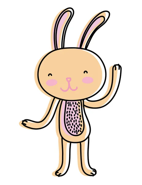 線色幸せウサギ漫画かわいい動物 — ストックベクタ