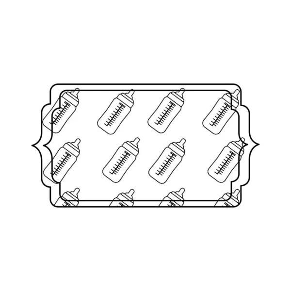 赤ちゃんボトル フレーム — ストックベクタ