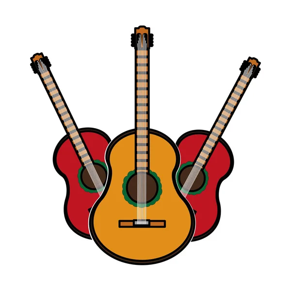 Guitarra Música Instrumental Tema Sonoro Design Isolado Ilustração Vetorial —  Vetores de Stock