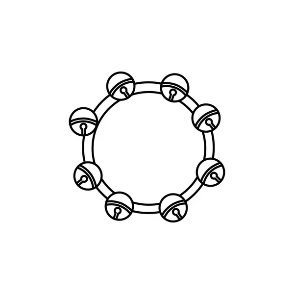 Conception isolée de tambourin — Image vectorielle