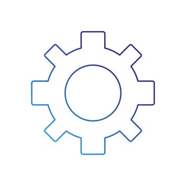 Dişli çark dişi daire tekerlek ve makine Tema izole tasarım vektör çizim