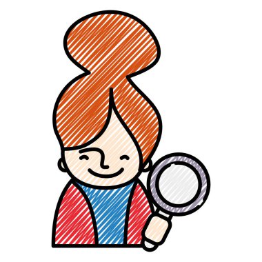 bluz ve Büyüteç aracı ile rendelenmiş kadın