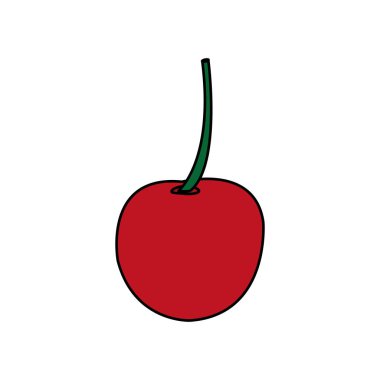 Kiraz meyve sağlıklı ve organik gıda Tema izole tasarım vektör çizim