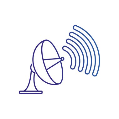 Anten sinyal yayın ve internet Tema izole tasarım vektör çizim