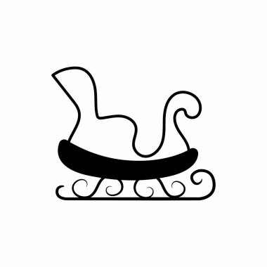 Neşeli Noel ve sezon Tema izole tasarım vektör çizim kızak simgesi