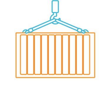 Konteyner teslim nakliye ve lojistik Tema izole tasarım vektör çizim