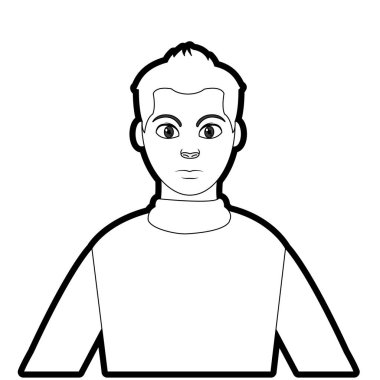 Anahat profil adam saç tasarım ve gömlek