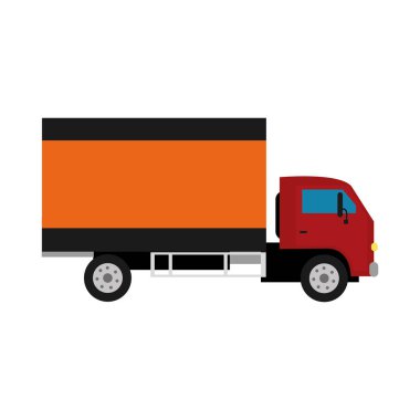 Kamyon ulaşım araç ve seyahat Tema izole tasarım vektör çizim