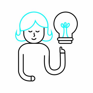 Kadın ve ampul tasarım