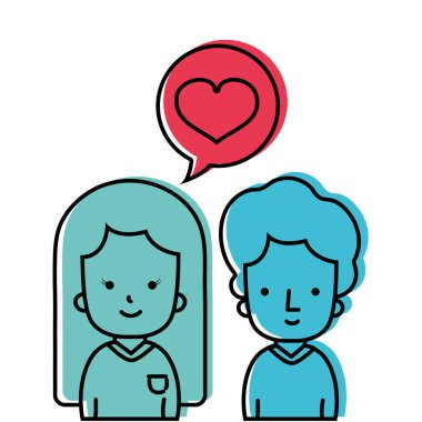 renk çift kalp sohbet kabarcığı birlikte