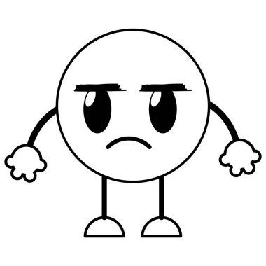 kolları ve bacakları ile can sıkıcı emoji ifade satır