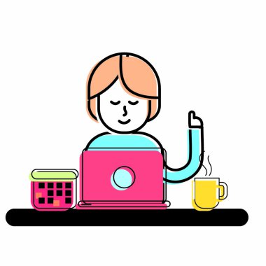 Kadın ve laptop tasarım